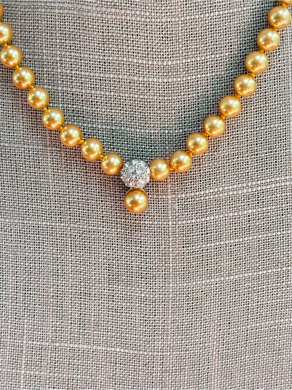 Kissaka Vintage Pearl and Rhinestone Necklace - Picture 3 of 5